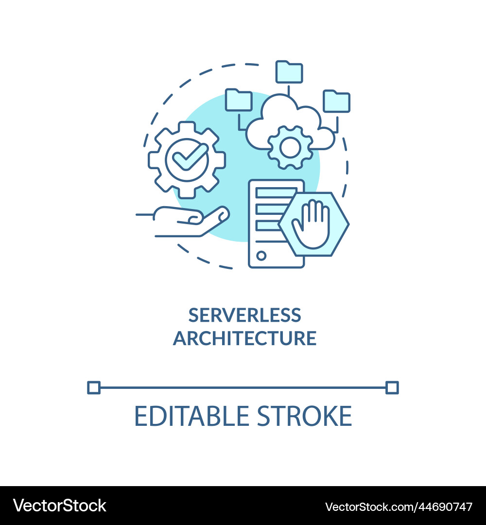 Serverless architecture turquoise concept icon Serverless architecture turquoise concept icon vector image