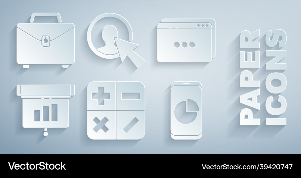 Set calculator website template graph chart Set calculator website template graph chart vector image