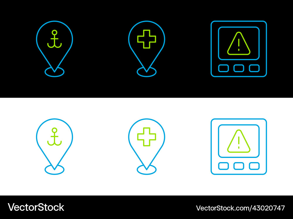 Set line gps device error location with anchor vector image