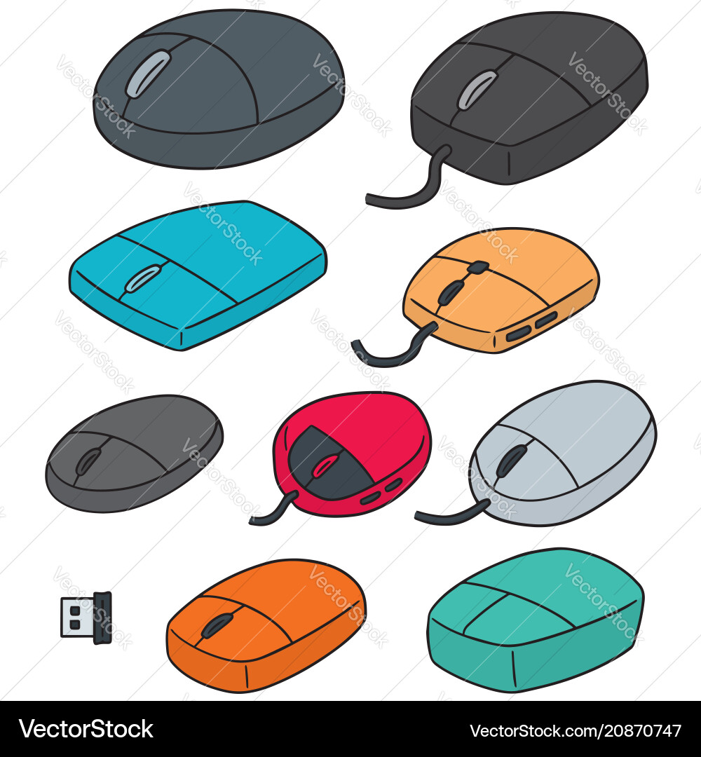 Set of computer mouse Set of computer mouse vector image