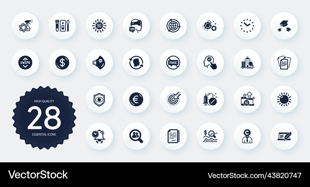 Set of science icons such as document signature vector image