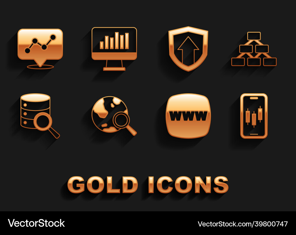 Set search globe hierarchy organogram mobile Set search globe hierarchy organogram mobile vector image