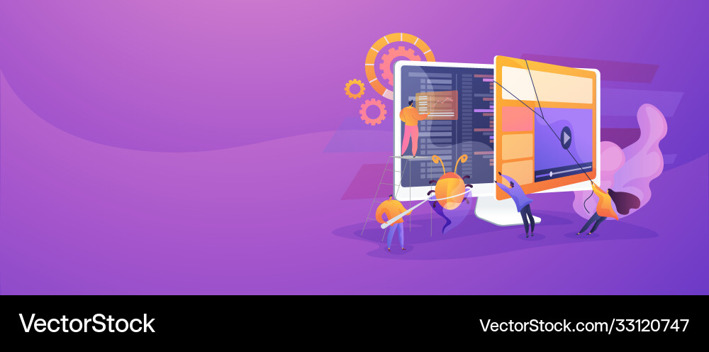 Software testing concept banner header Software testing concept banner header Vector Image