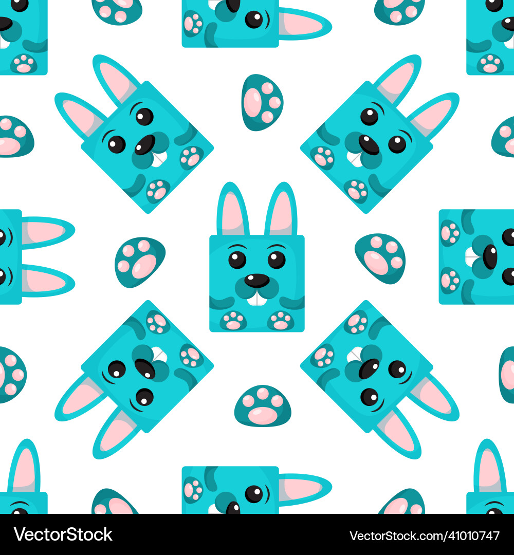 Squares rabbits seamless pattern Squares rabbits seamless pattern vector image