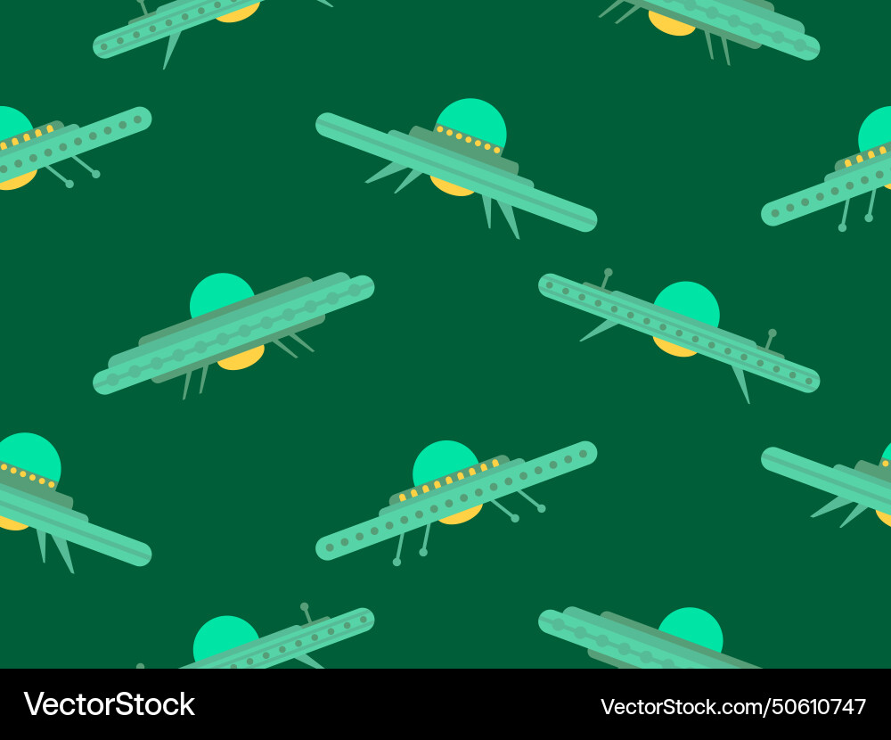 Ufo seamless pattern in flat style background Ufo seamless pattern in flat style background vector image