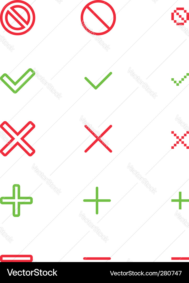 Validation Icons - Approve & Delete vector image