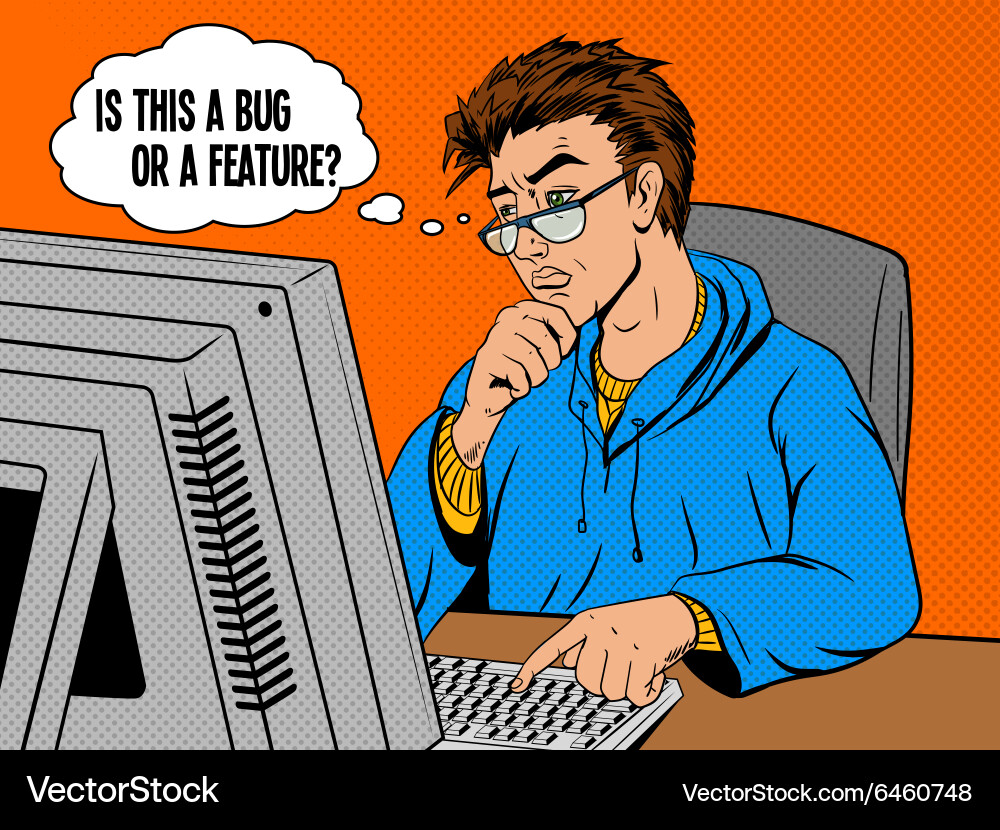 Coder Programmierer bei der Arbeit Comic Buchstil Coder Programmierer bei der Arbeit Comic Buchstil vektorbild