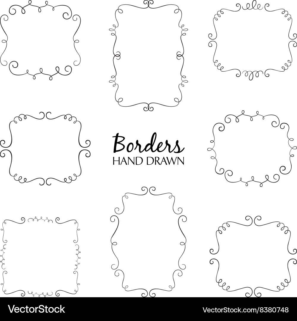 Elegant Flourish Border Set vector image