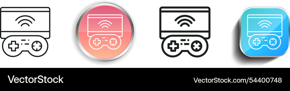 Gamepad icon thin linear regular and button style vector image