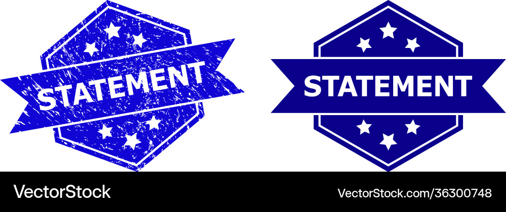 Hexagonal statement seal with corroded texture Vector Image