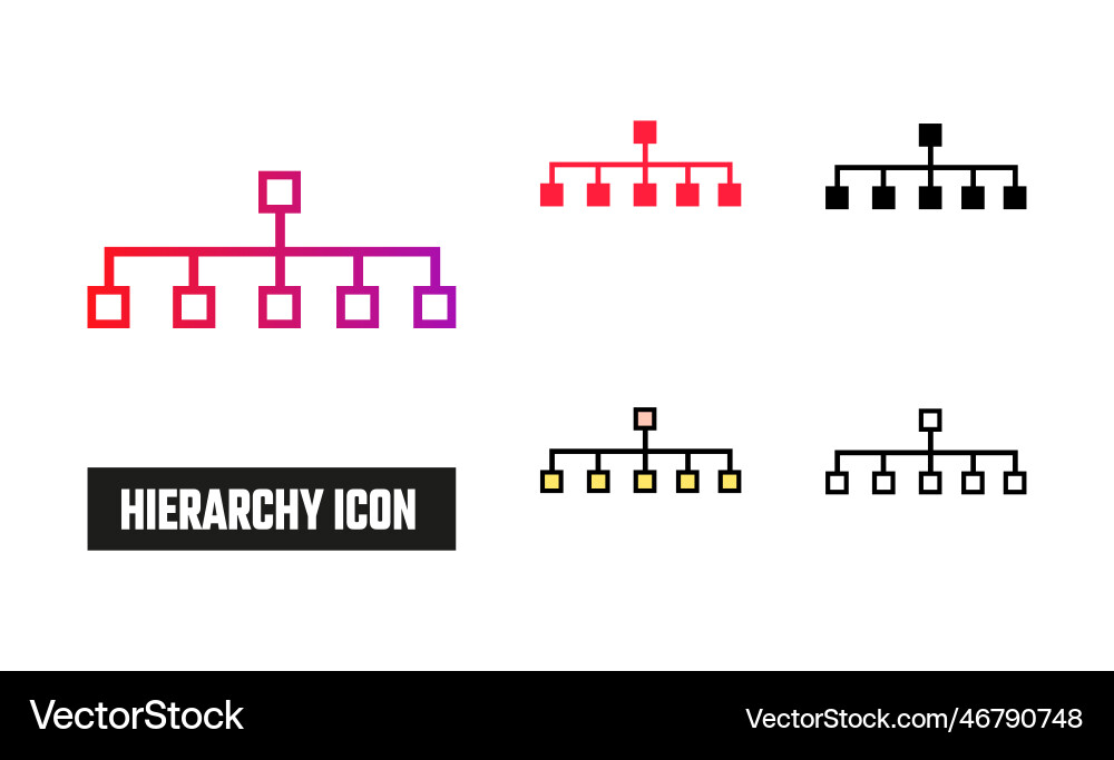 Hierarchy icon set Vector Image