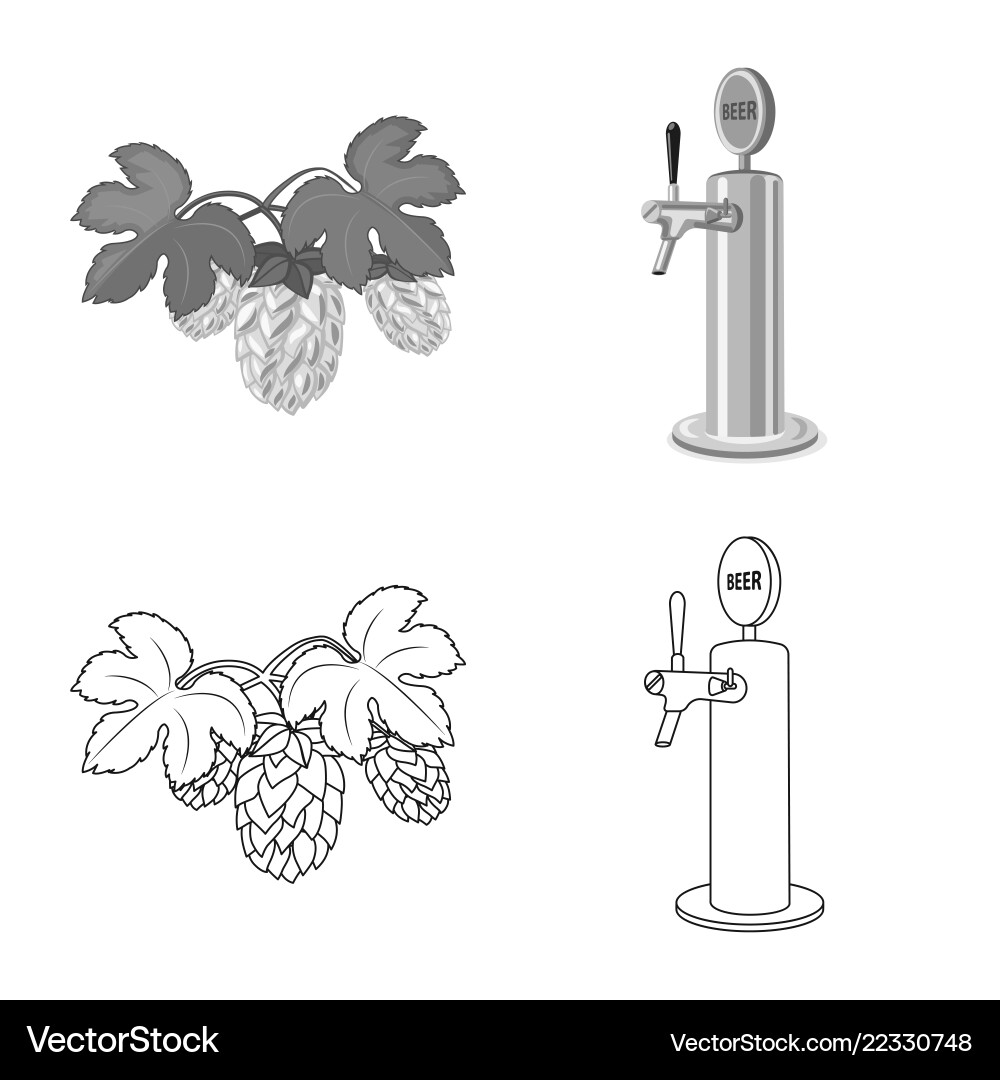 Isolated object of pub and bar sign collection vector image