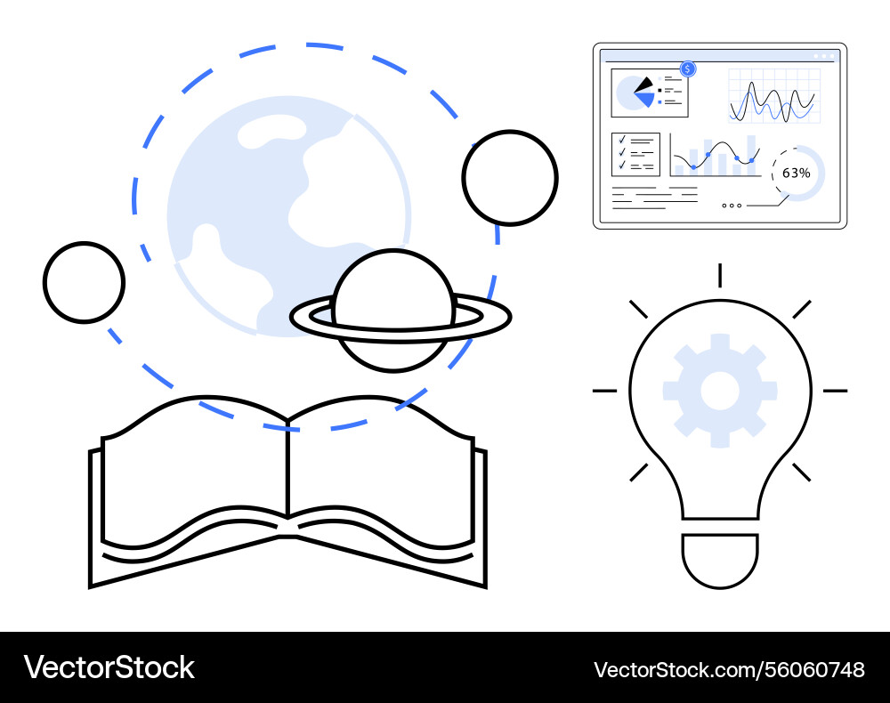 Learning through data insights innovation Learning through data insights innovation vector image