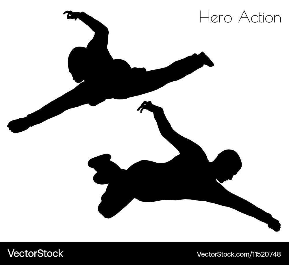 Man in hero action pose vector image
