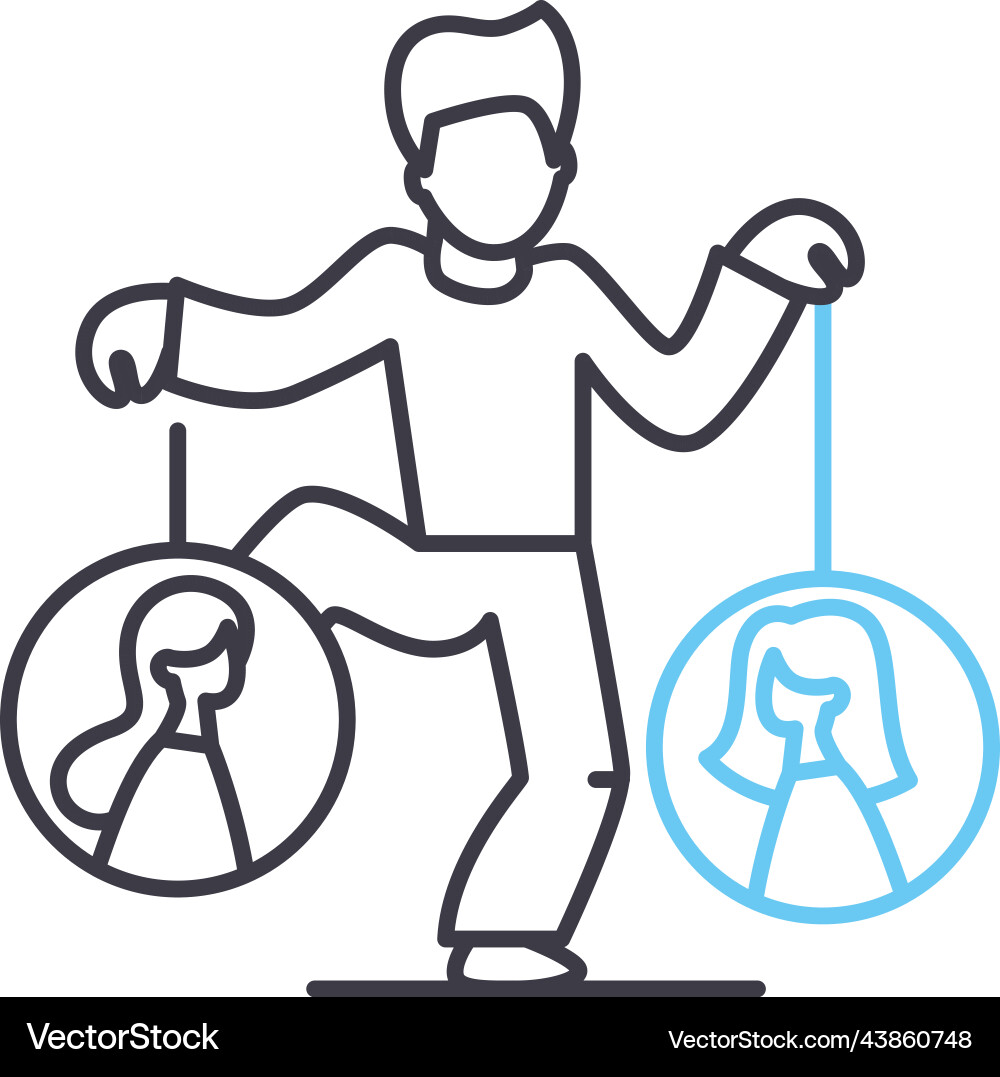 Manipulation line icon outline symbol Manipulation line icon outline symbol vector image