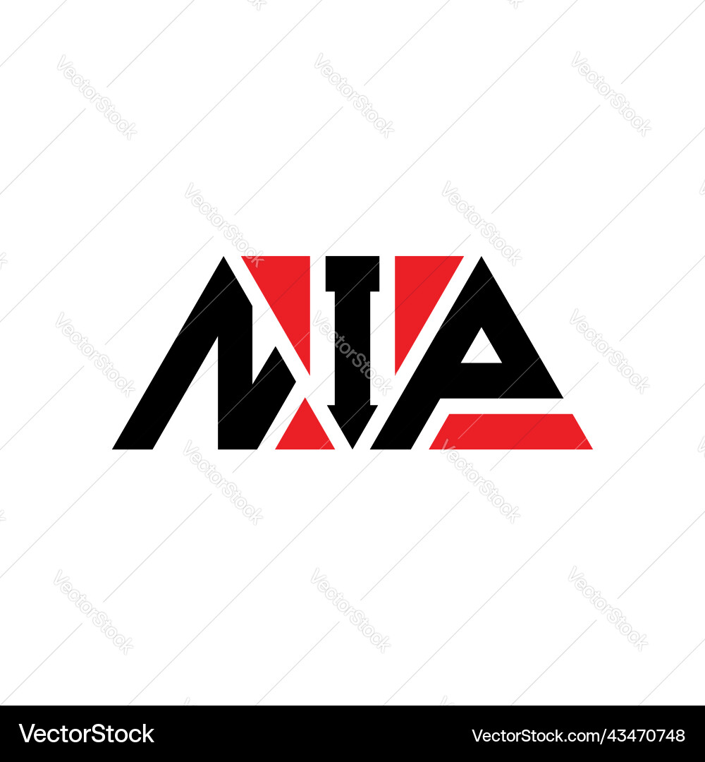 Nip triangle letter logo design vector image