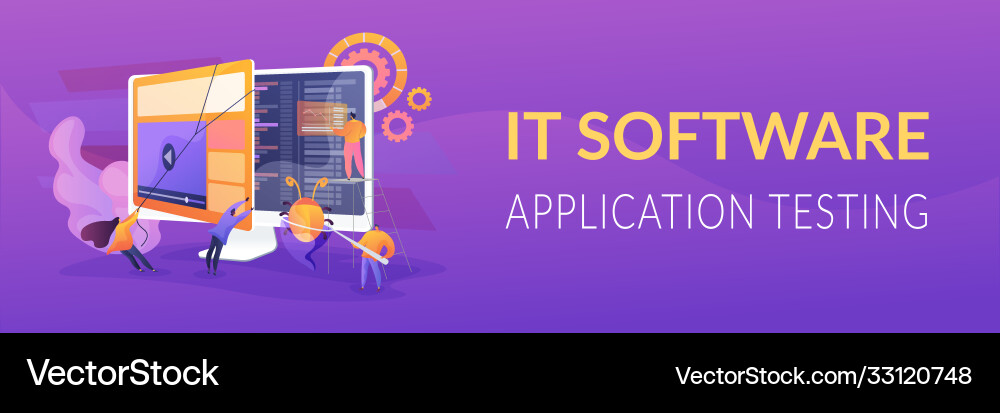 Software testing concept banner header Software testing concept banner header Vector Image