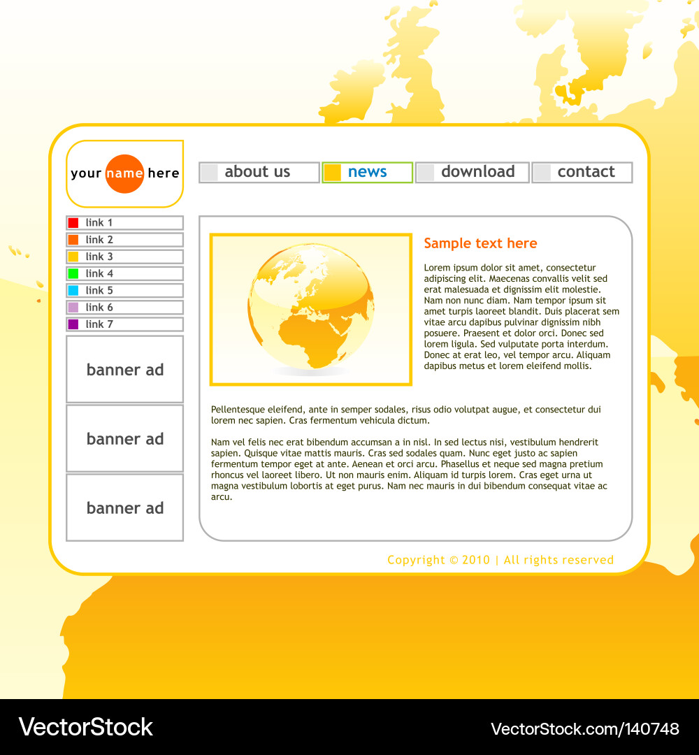 Template web site Vector Image