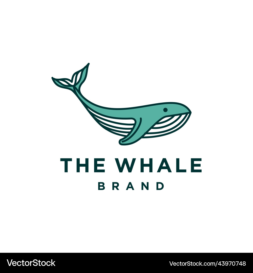 Whale logo design in line art style Whale logo design in line art style vector image