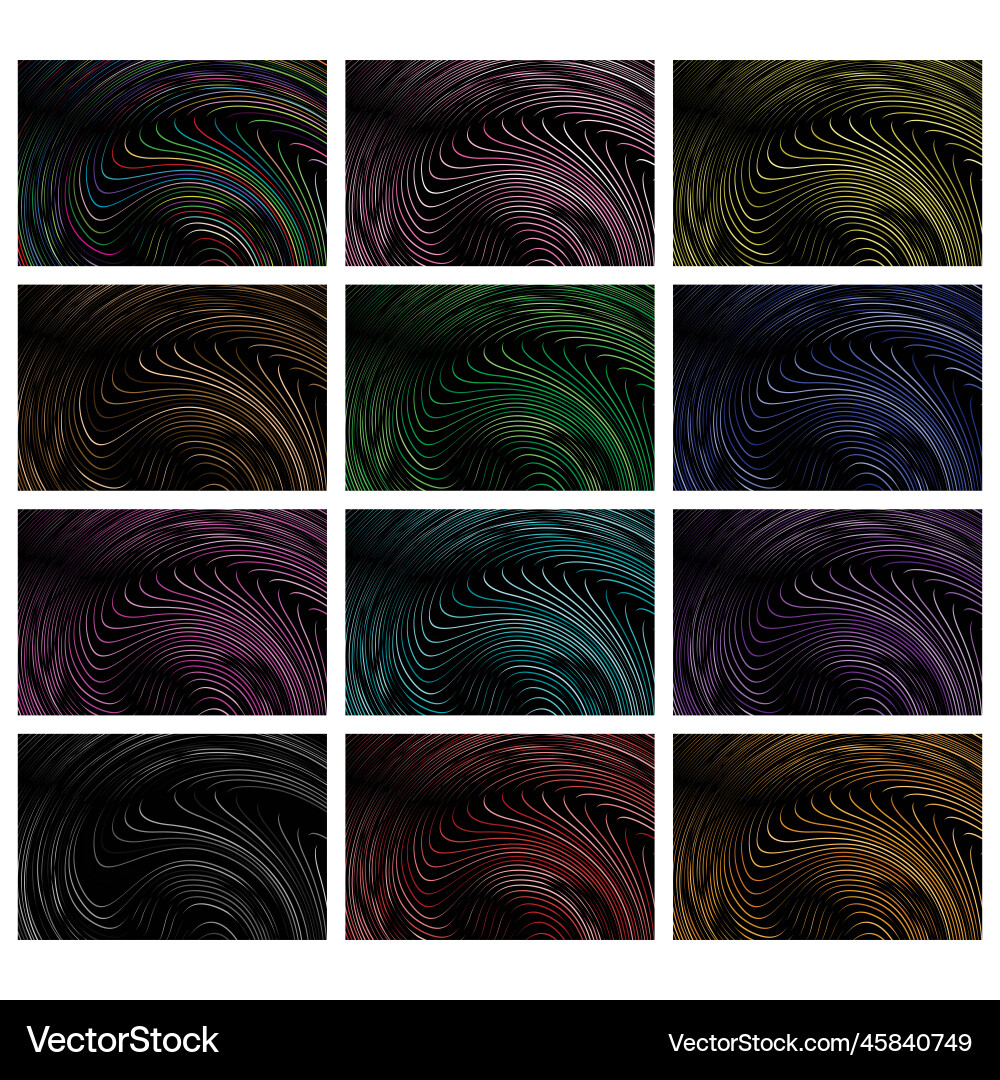 Abstract wave background set collection Vector Image