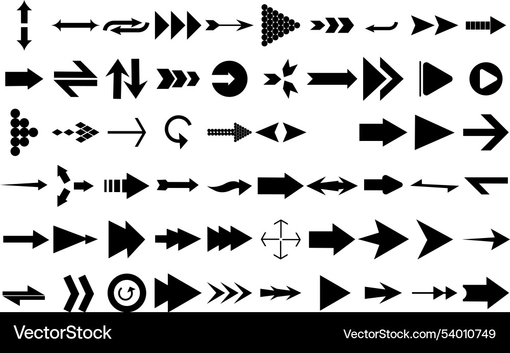 Arrow cursor direction icon set Vector Image