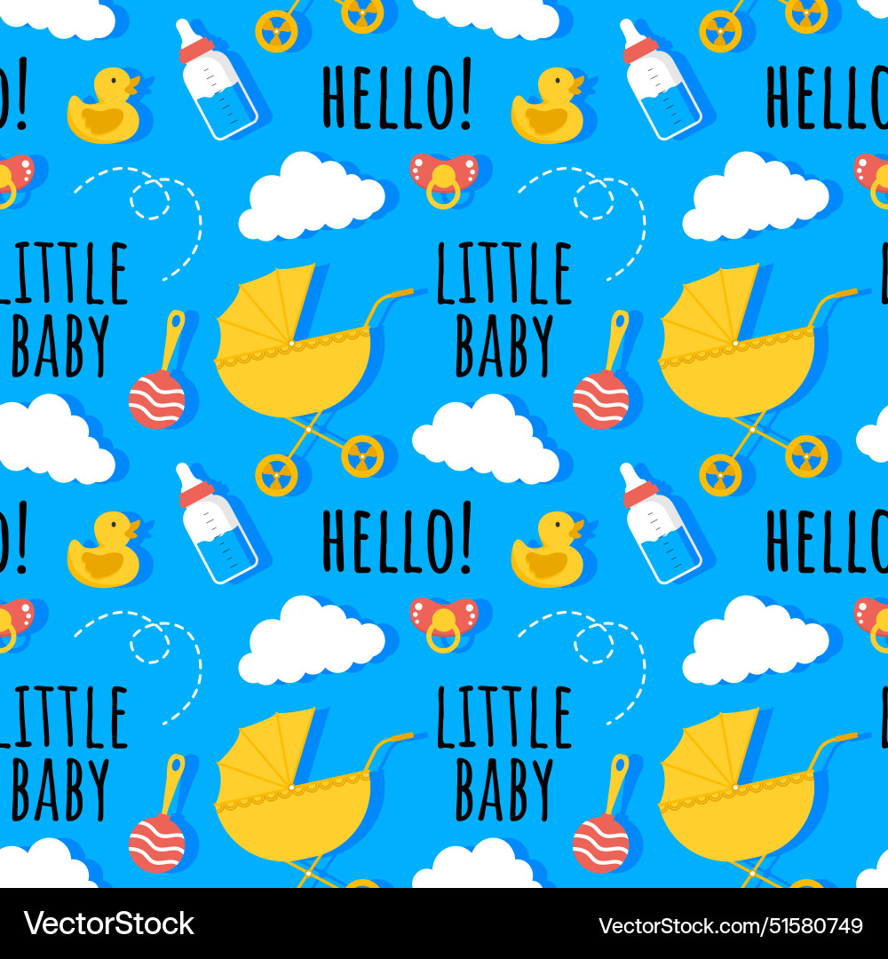 Baby seamless pattern design a set of simple Baby seamless pattern design a set of simple vector image