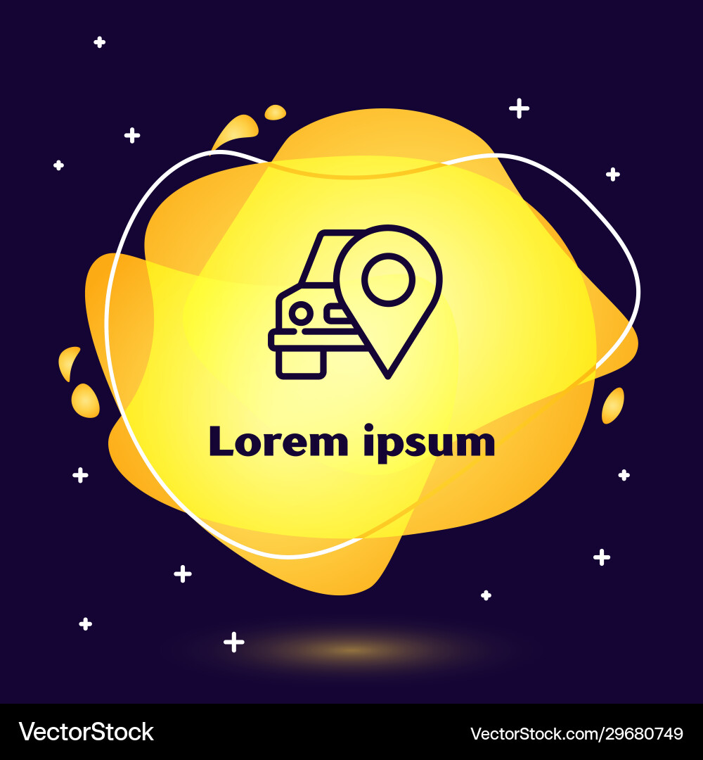Black line map pointer with taxi icon isolated Vector Image