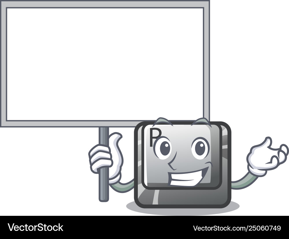 Bring board r button installed on cartoon keyboard Bring board r button installed on cartoon keyboard vector image