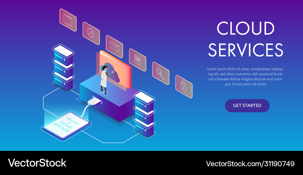 Concept cloud computing technology background Concept cloud computing technology background vector image