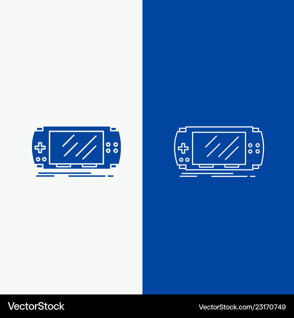 Console device game gaming psp line and glyph web Console device game gaming psp line and glyph web vector image
