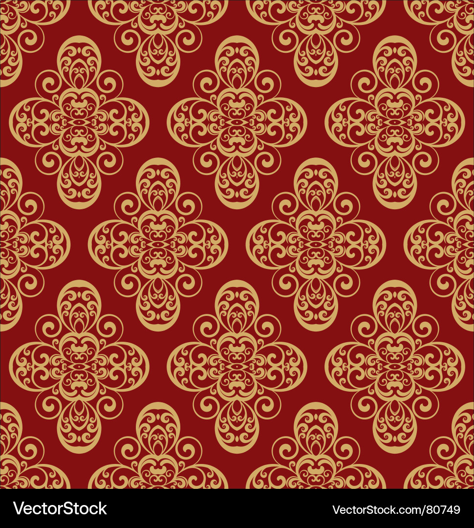 Damask Floral Wallpaper Vector Image