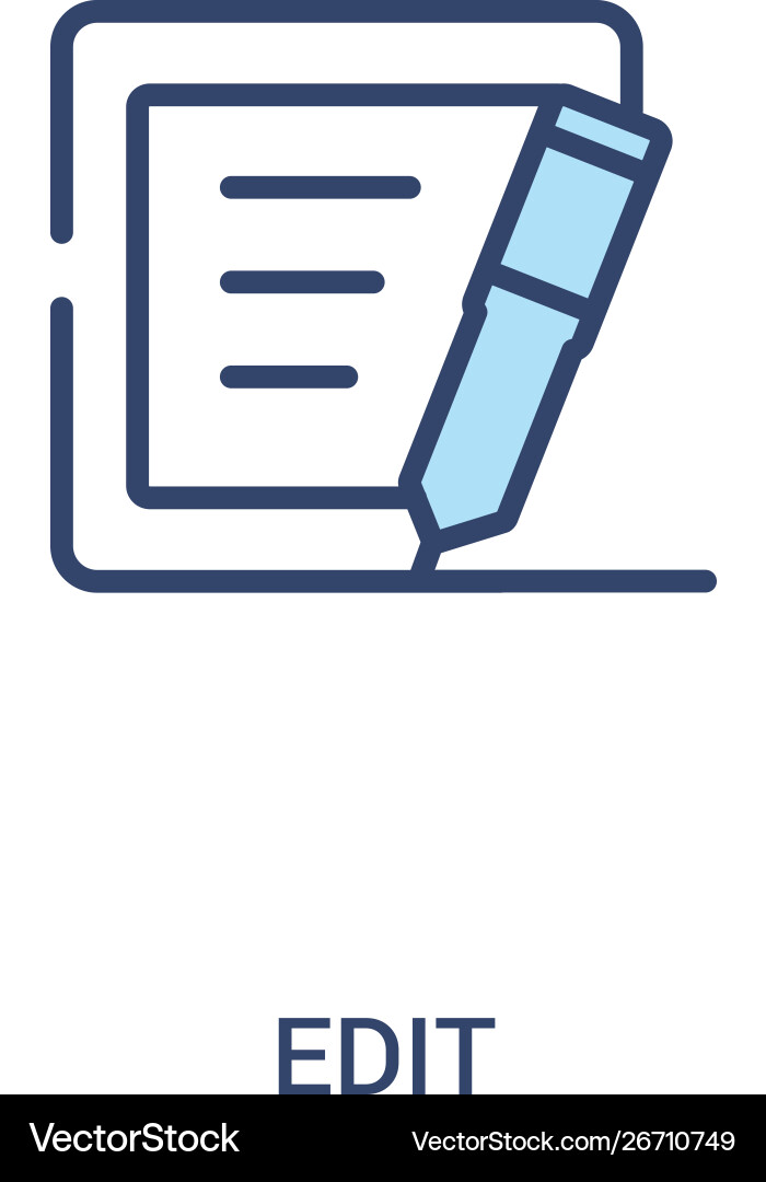 Edit concept 2 colored icon simple line element Edit concept 2 colored icon simple line element vector image