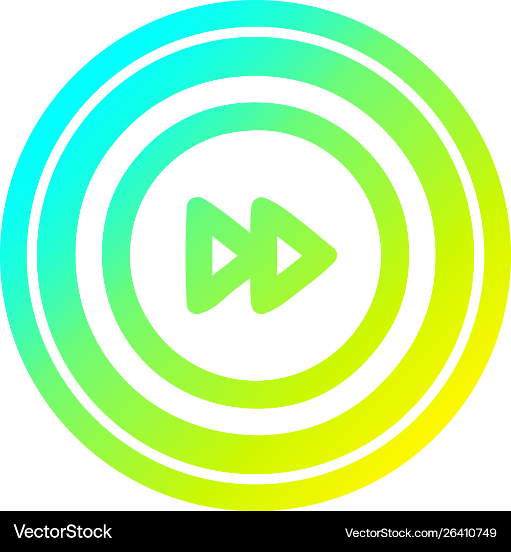 Fast forward circular in cold gradient spectrum vector image