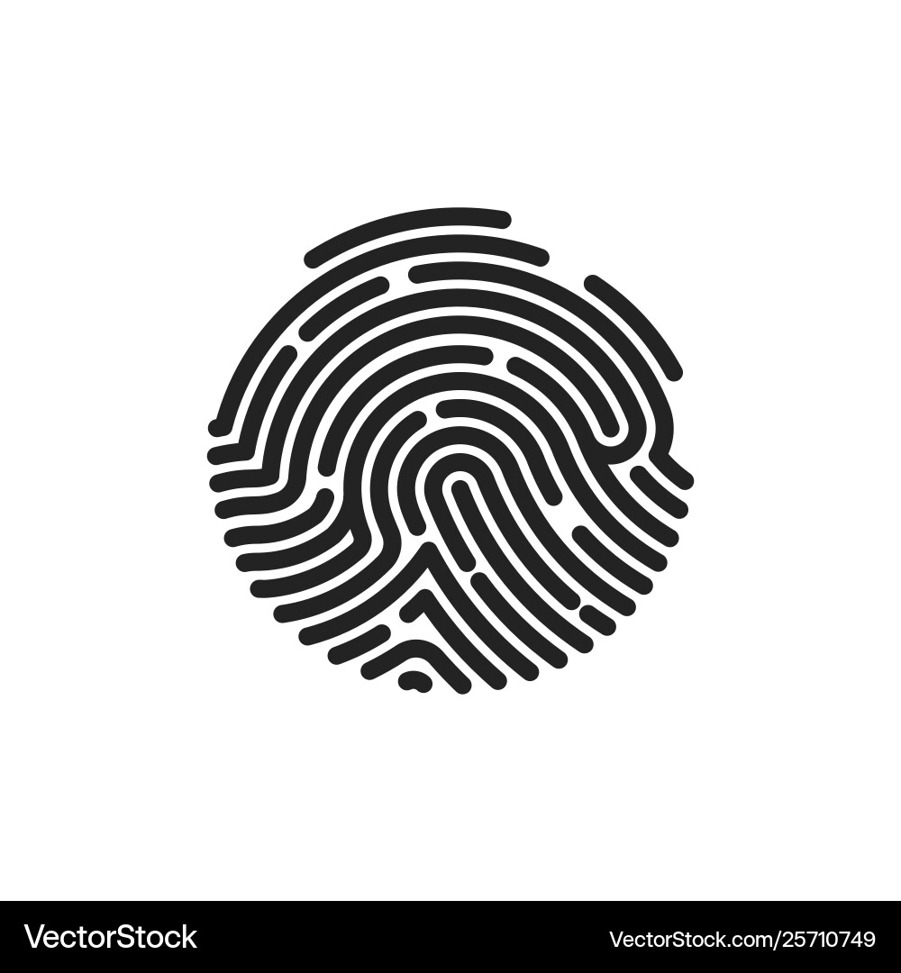 Fingerprint Icon - Scan & Security Vector Image