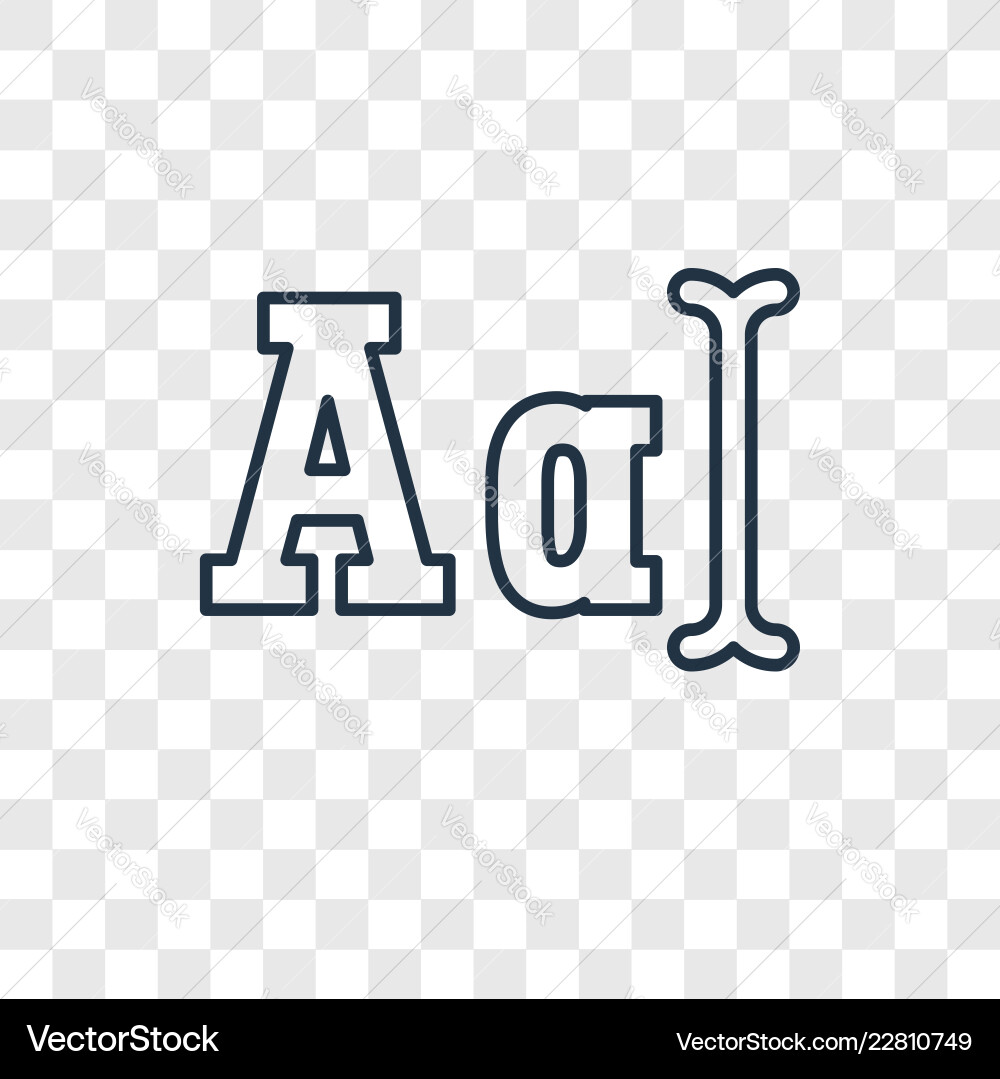 Font concept linear icon isolated on transparent Font concept linear icon isolated on transparent vector image