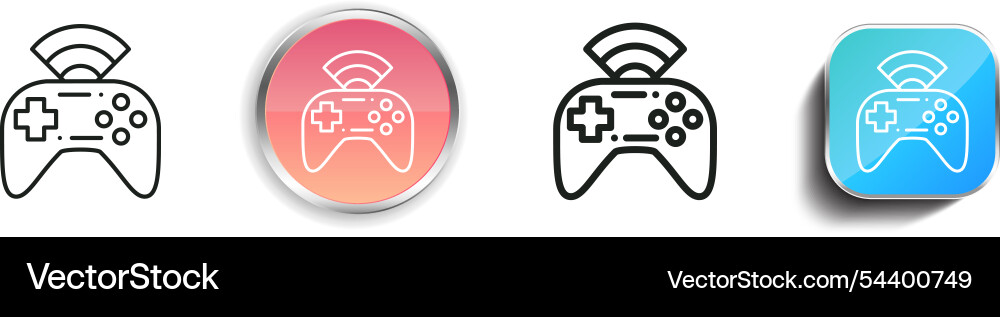 Gamepad icon thin linear regular and button style vector image
