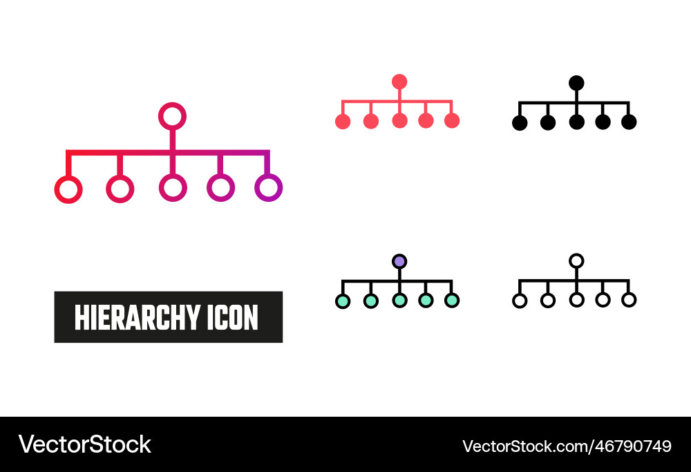 Hierarchy icon set Vector Image