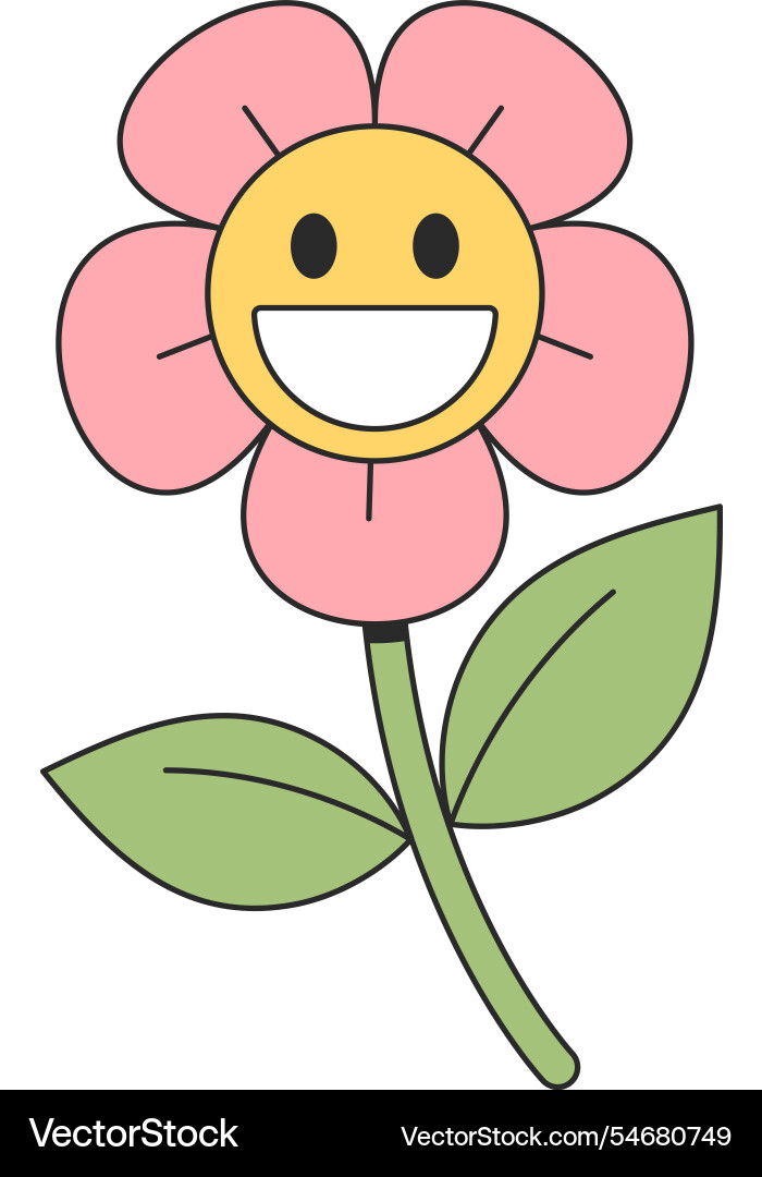 Kawaii daisy flower comic mascot Royalty Free Vector Image