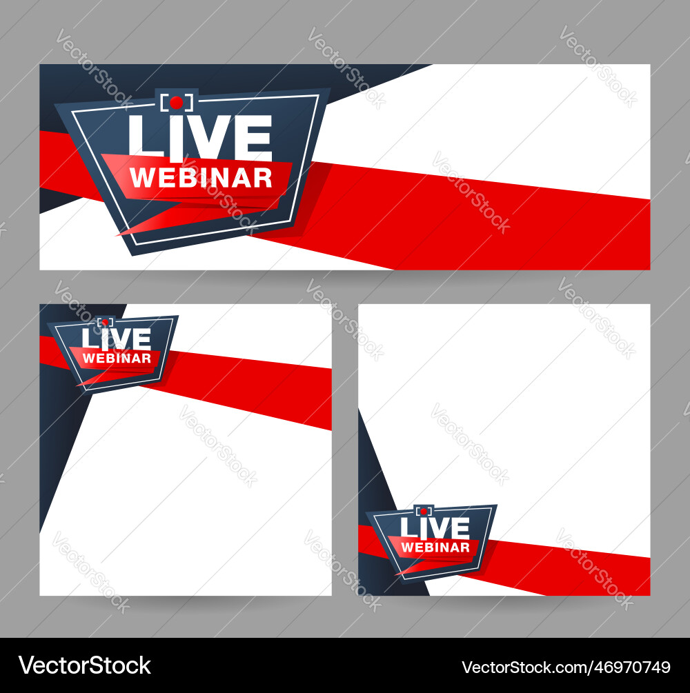 Live webinar template fpromotion of social media Live webinar template fpromotion of social media vector image