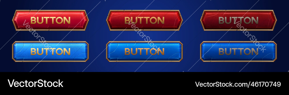 Medieval ui Spiel Sprite Knopf mit Gold Grenze Medieval ui Spiel Sprite Knopf mit Gold Grenze vektorbild