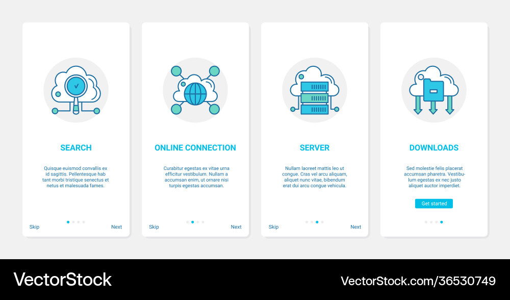 Online cloud connection global technology ux ui vector image