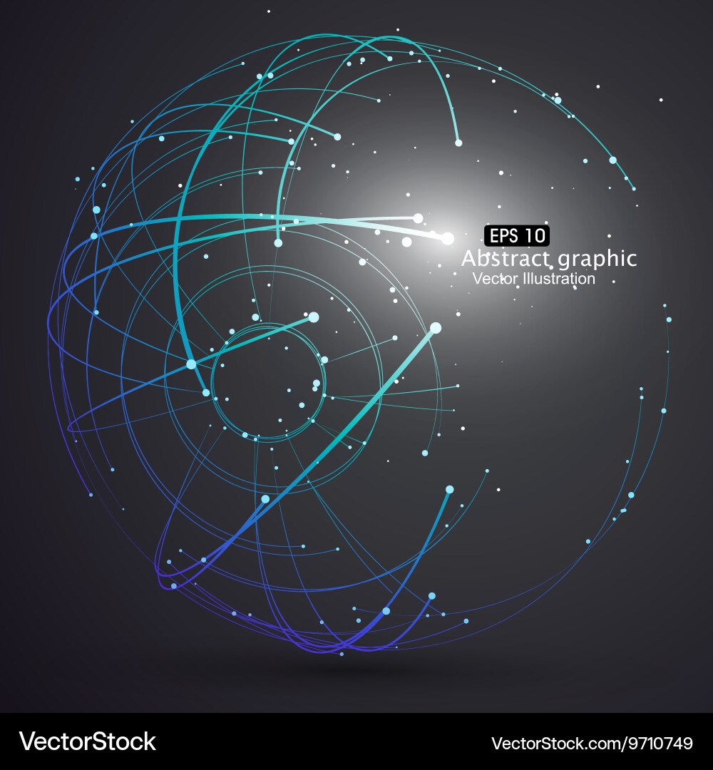 Point and curve constructed the sphere wireframe Vector Image