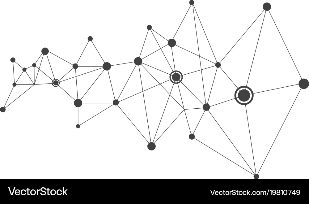 Polygonal with connecting dots and lines Vector Image