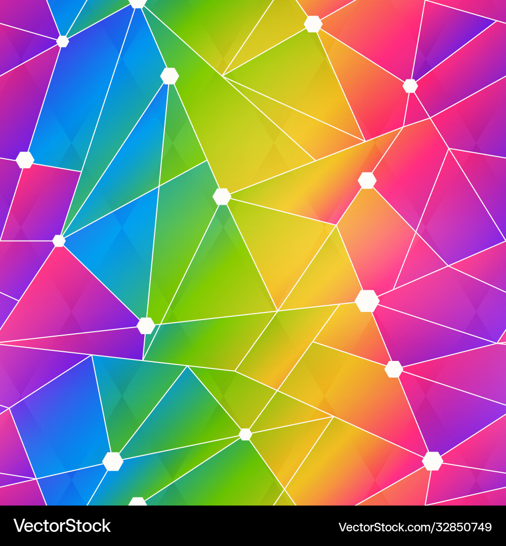 Rainbow color web triangle seamless pattern Rainbow color web triangle seamless pattern vector image