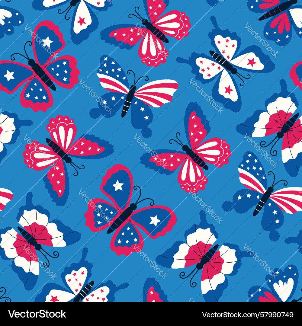 Seamless pattern with butterflies in the style Seamless pattern with butterflies in the style Vector Image