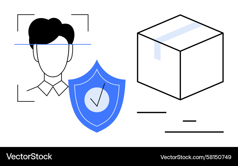 Secure Face Recognition & Verification Vector Image
