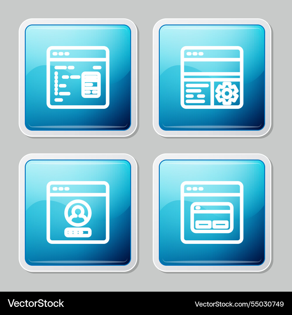 Set line software debugging create account screen Set line software debugging create account screen vector image
