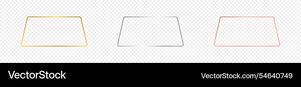 Set of three rounded trapezoid frames vector image