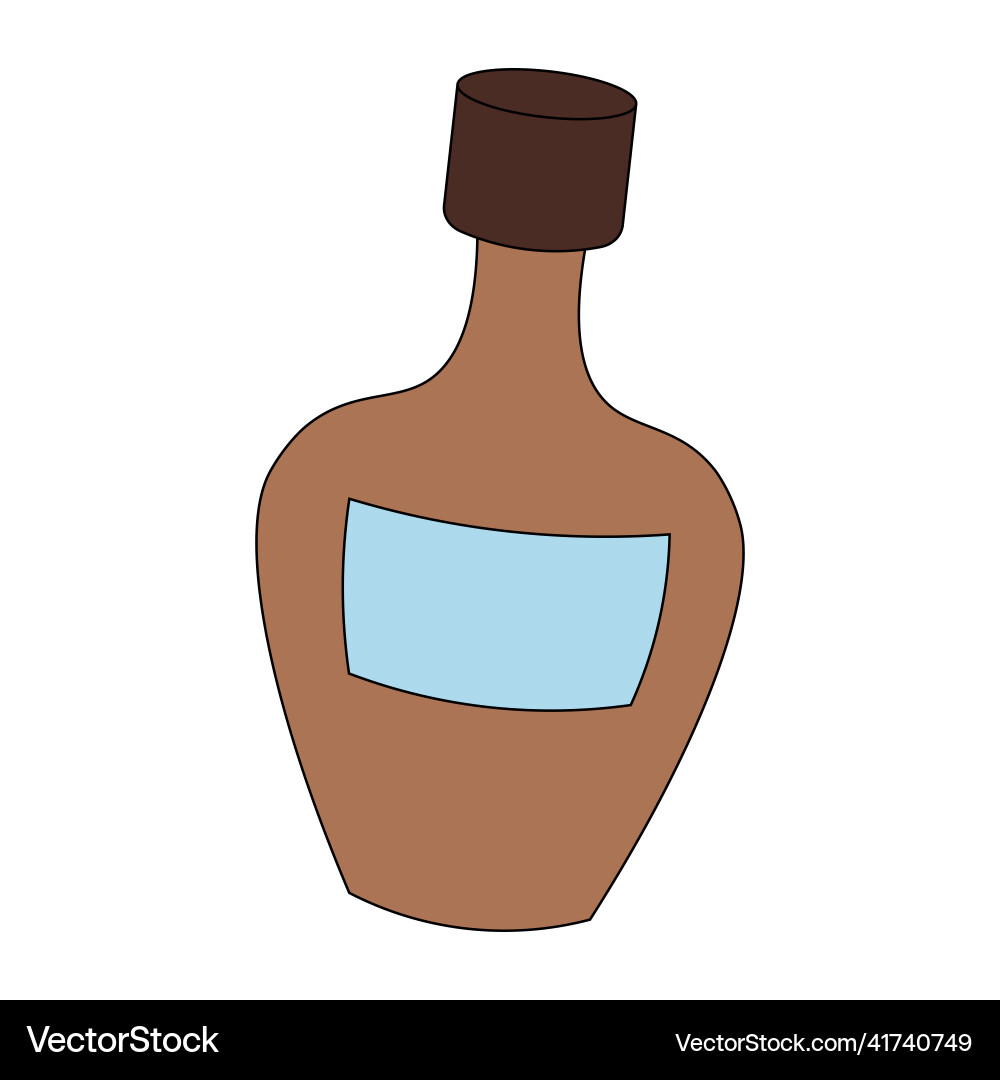 Single element bottle draw in color Vector Image