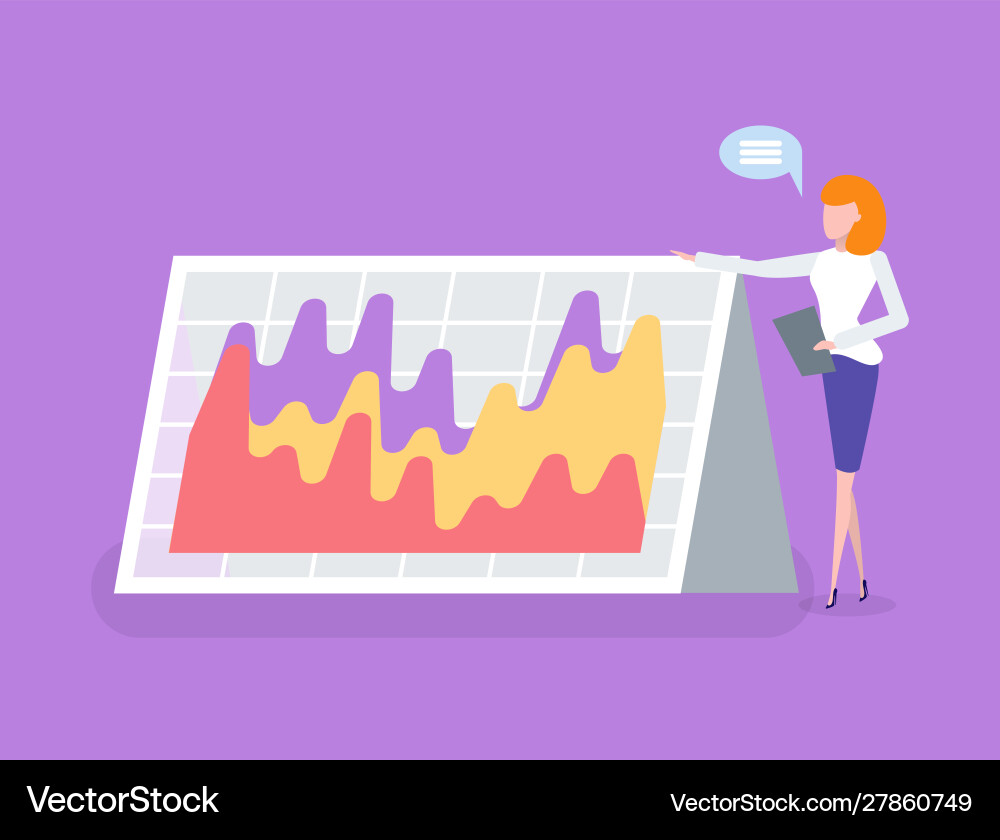 Statistics and data presented on document board Statistics and data presented on document board vector image